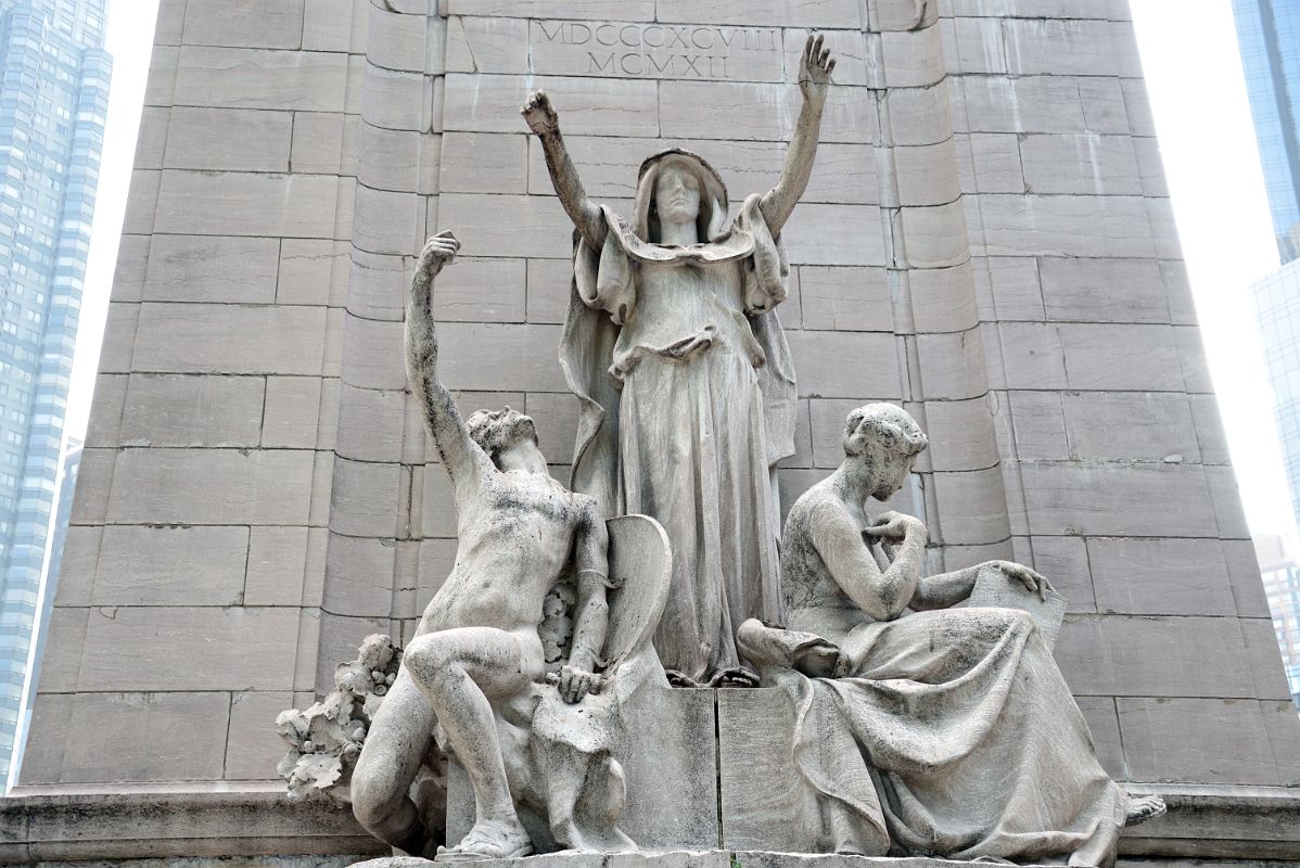 21 Maine Monument Female Figure With Closed Eyes Represents Justice With New York Columbus Circle